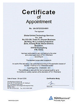 La CINA Global United Technology Services Co.,Ltd. Certificazioni