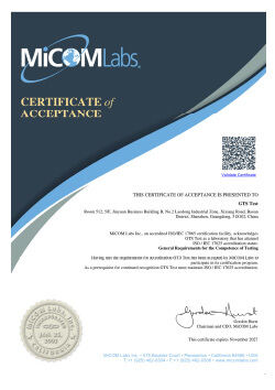 La CINA Global United Technology Services Co.,Ltd. Certificazioni